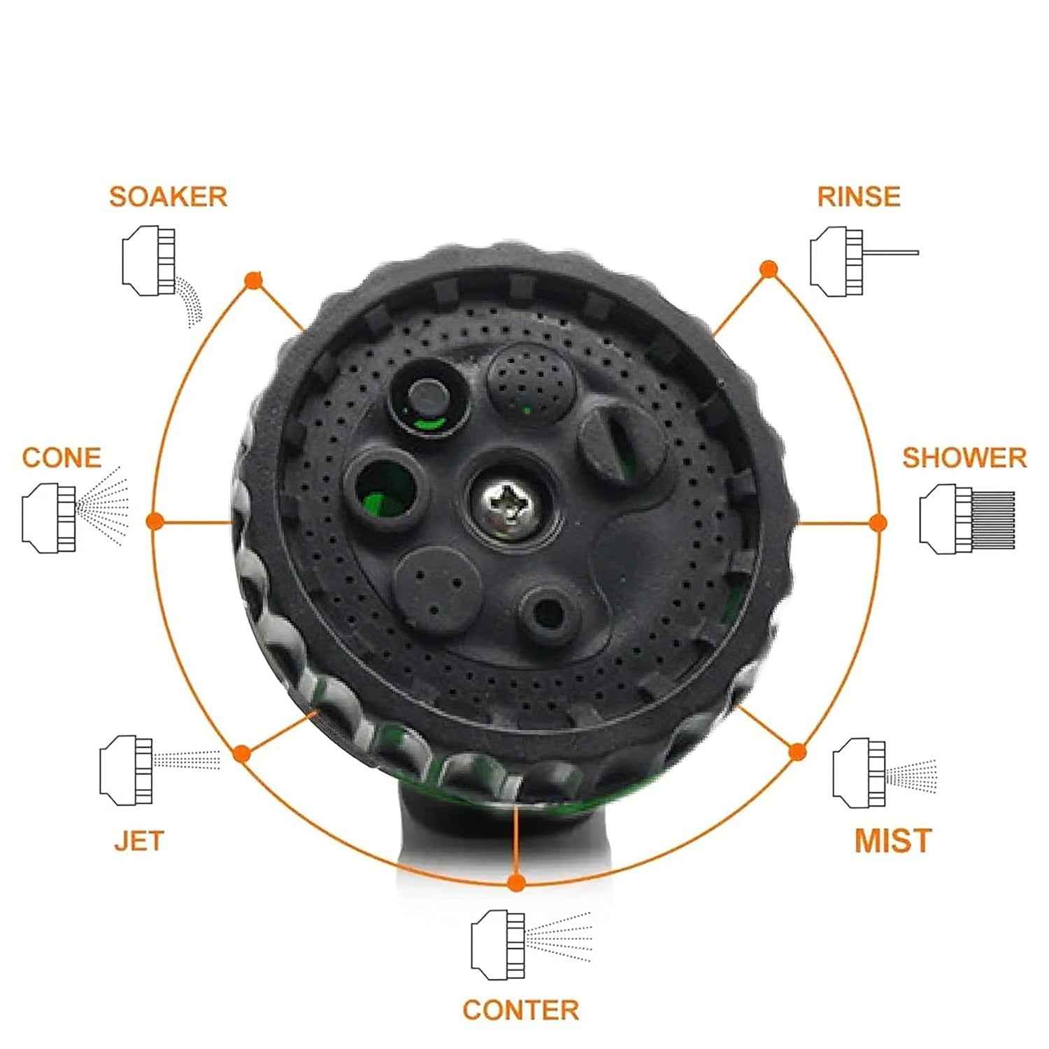 Multi-Pattern Garden Hose Spray Nozzle (1 Pc)