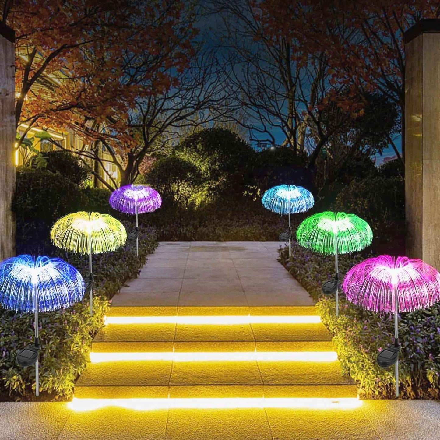 Solar-Powered Fiber Optic Garden Light - (1 Pc)