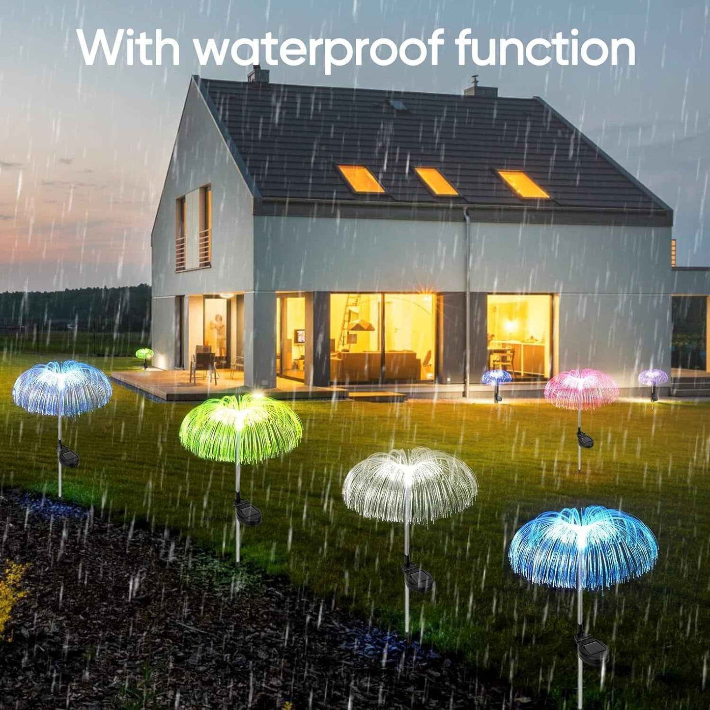 Solar-Powered Fiber Optic Garden Light - (1 Pc)