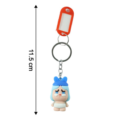 Cute Cartoon Baby Character Keychain with Label Tag Holder (1 Pc)