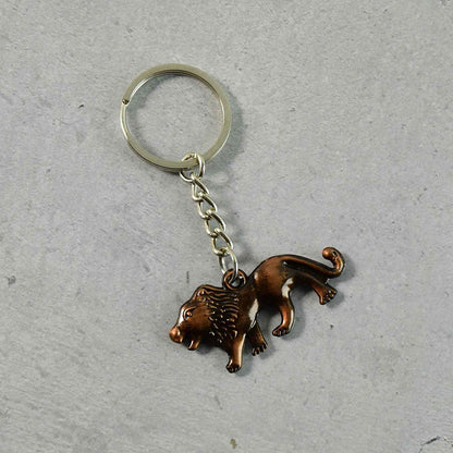 Elegant Walking Lion Metal Keychain (1 Pc)