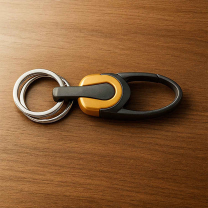 Premium Metal Keychain Carabiner Clip Hook with Dual Key Rings (1 Pc)