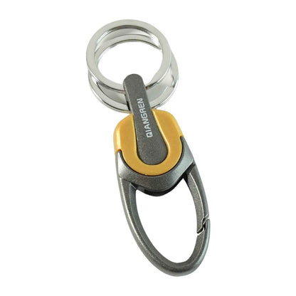 Premium Metal Keychain Carabiner Clip Hook with Dual Key Rings (1 Pc)