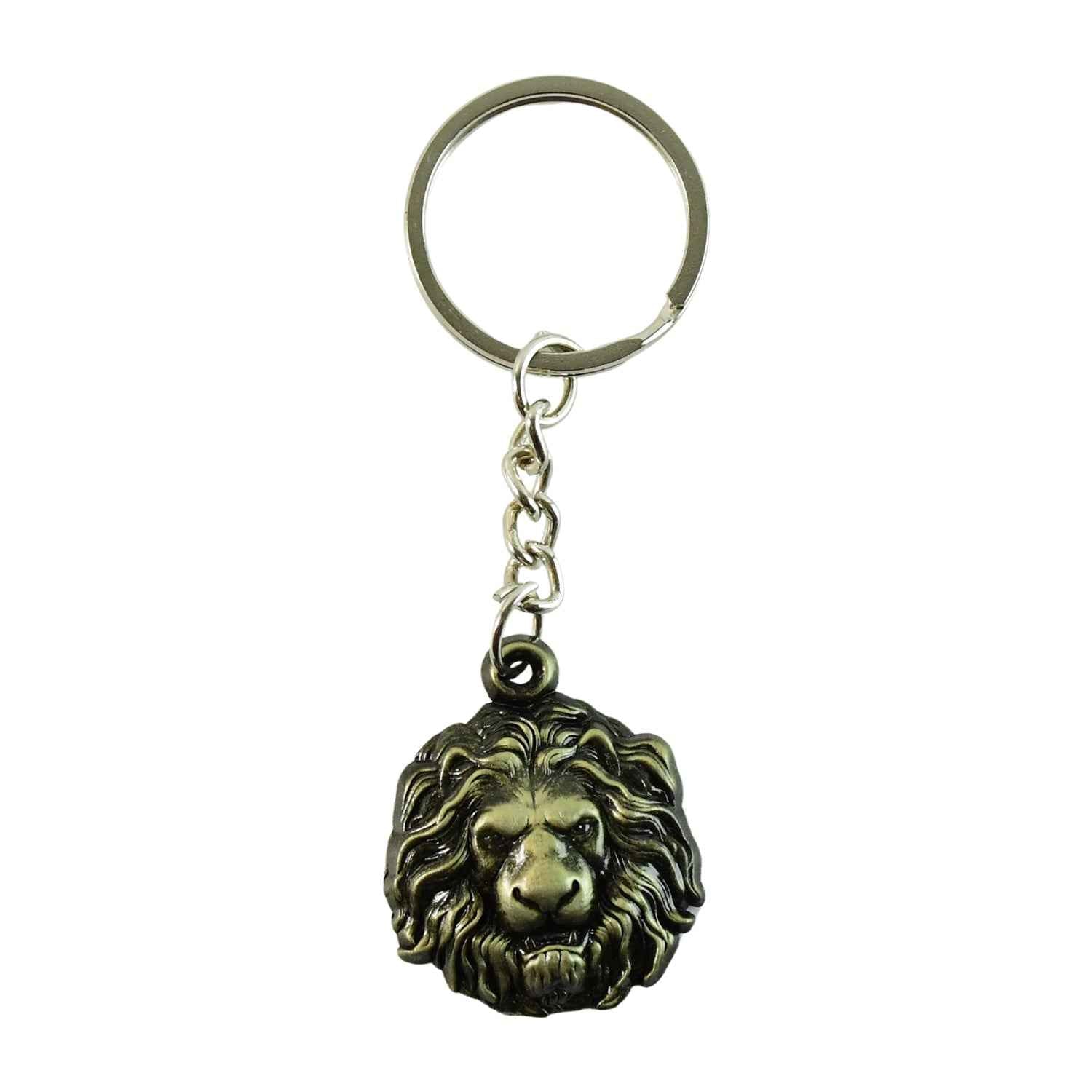 Premium Lion Head Metal Keychain (1 Pc)