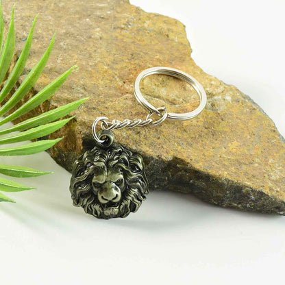 Premium Lion Head Metal Keychain (1 Pc)