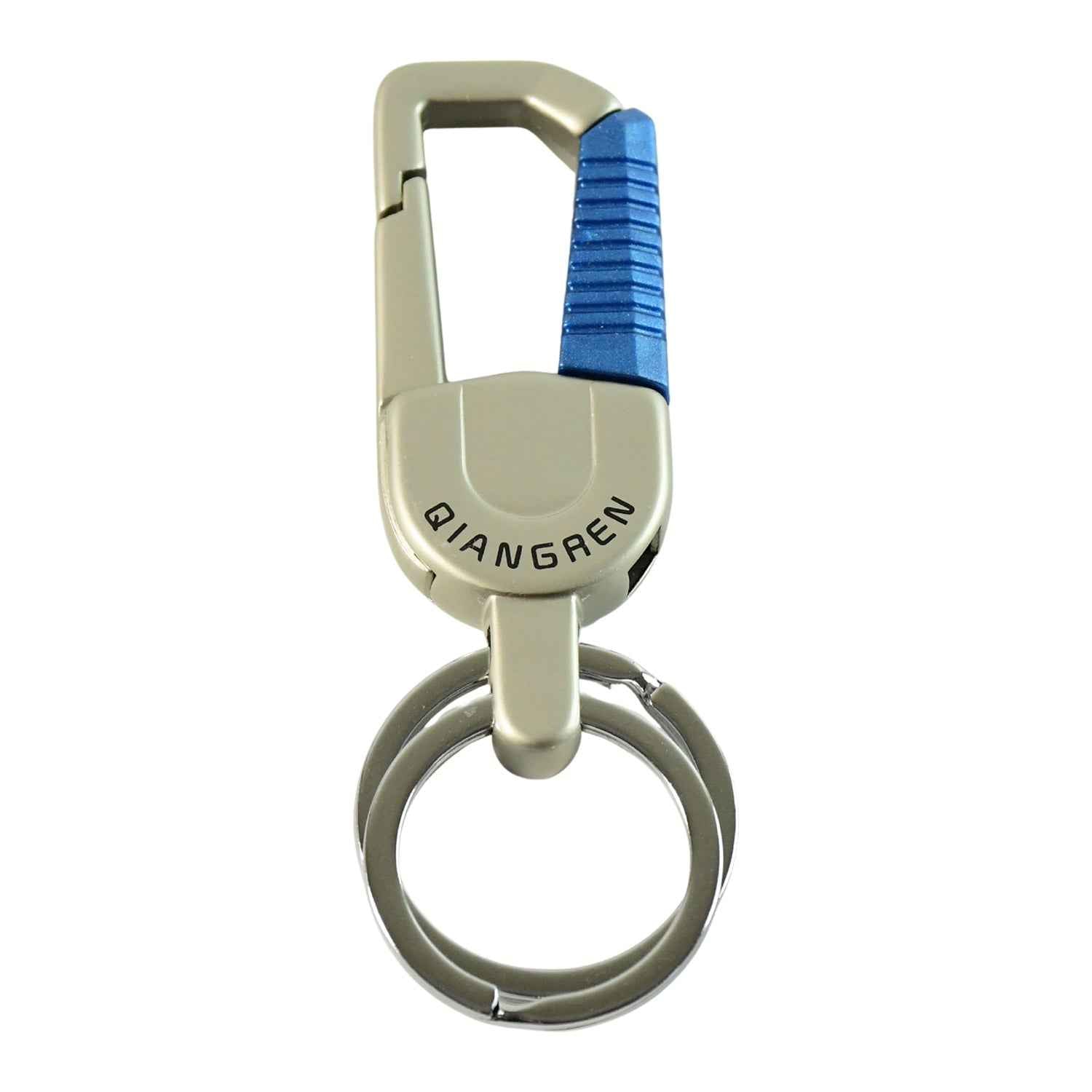 Premium Metal Keychain Carabiner Clip Hook with Dual Key Rings (1 Pc)