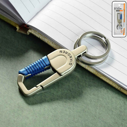 Premium Metal Keychain Carabiner Clip Hook with Dual Key Rings (1 Pc)