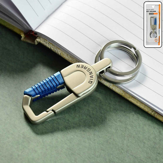 Premium Metal Keychain Carabiner Clip Hook with Dual Key Rings (1 Pc)