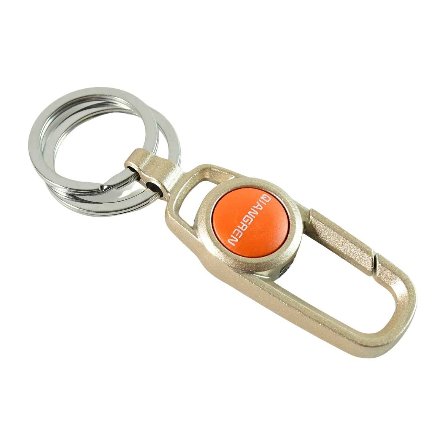 Premium Metal Keychain Carabiner Clip Hook with Dual Key Rings (1 Pc)
