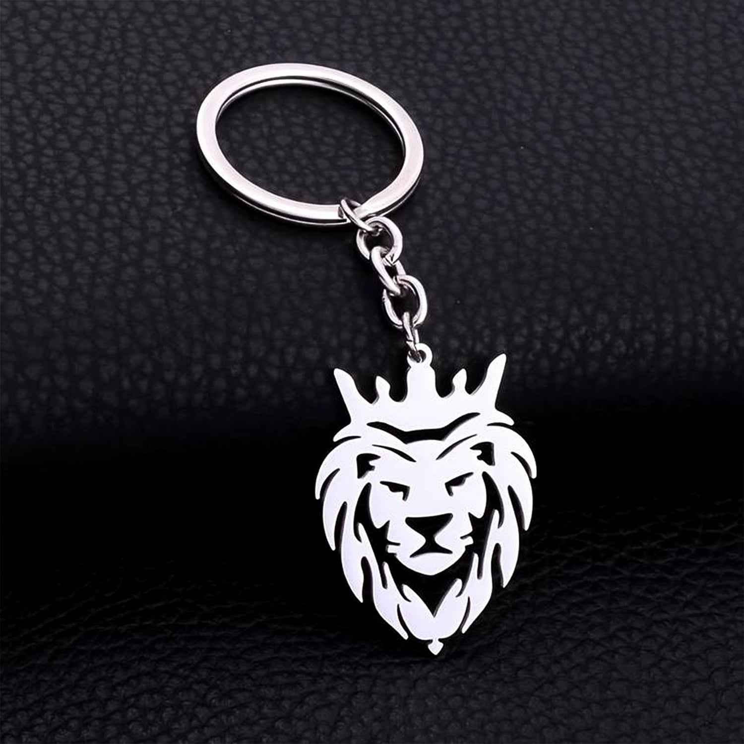 Stylish Metal Lion Head Keychain (1 Pc)