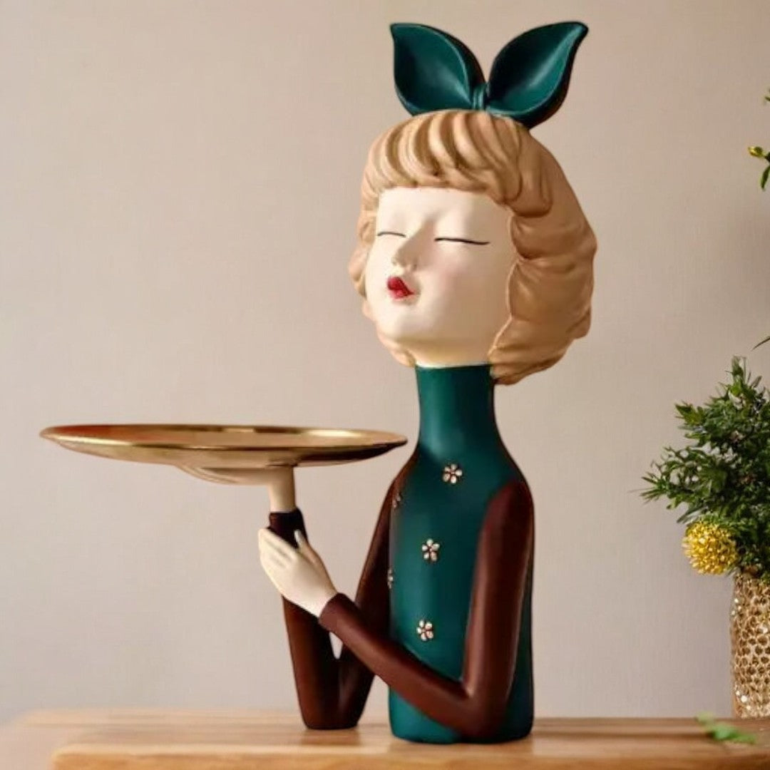 Kraphy Bubble Cute Girl figure Figurine Statue  With Tray 