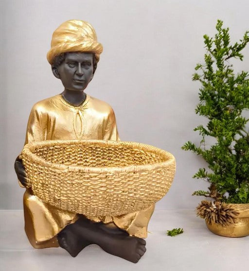 Kraphy Hand Crafted Clever Guardian elegance In Storage Man Statue For Home Decorative Showpiece 