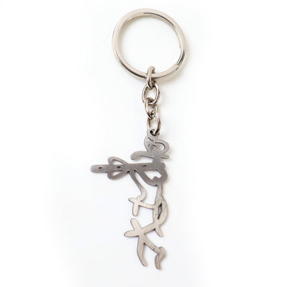 Devotional Krishna Flute Metal Keychain