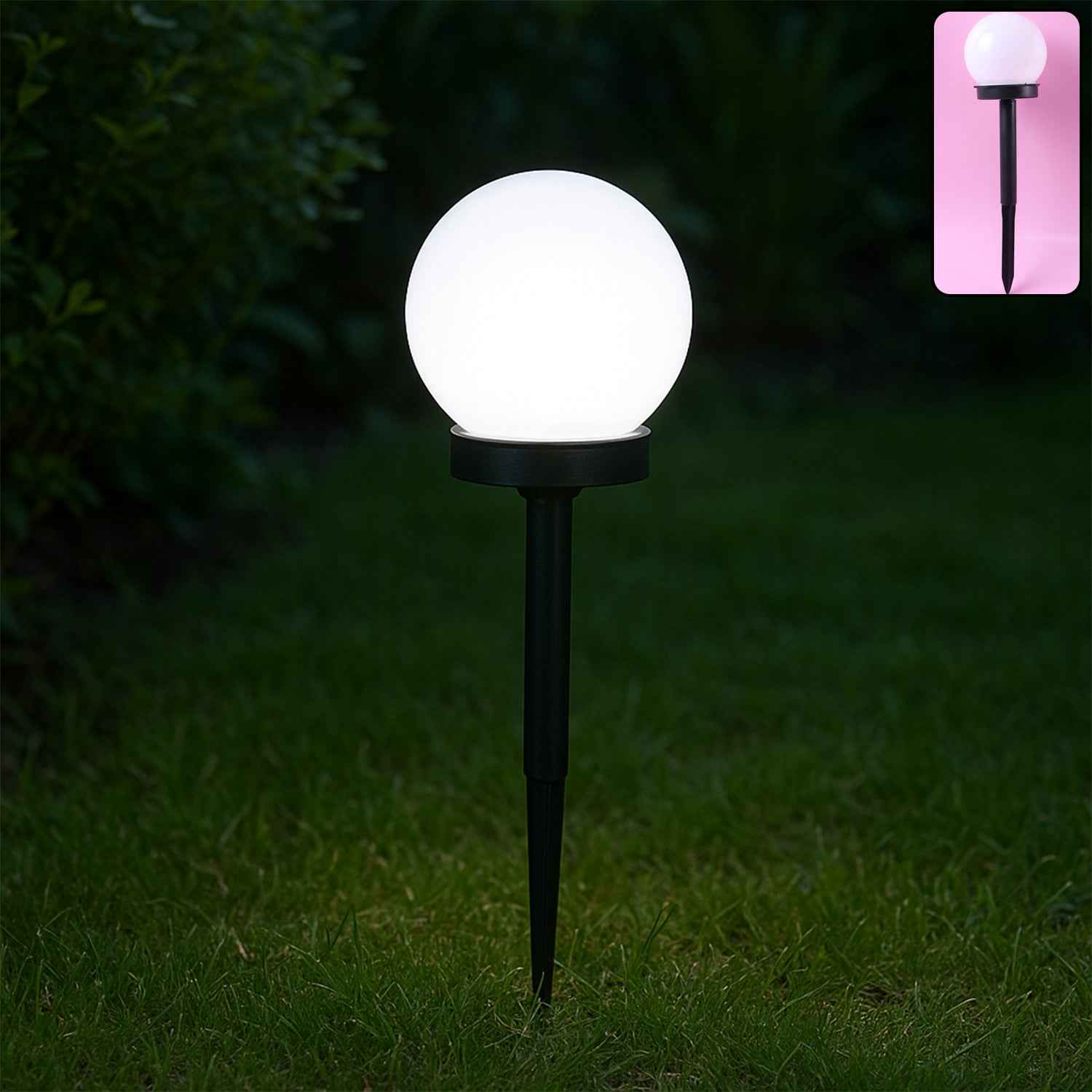 Solar-Powered LED Garden Globe Pathway Light (1 Pc)
