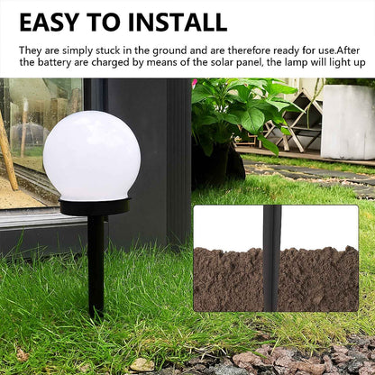 Solar-Powered LED Garden Globe Pathway Light (1 Pc)