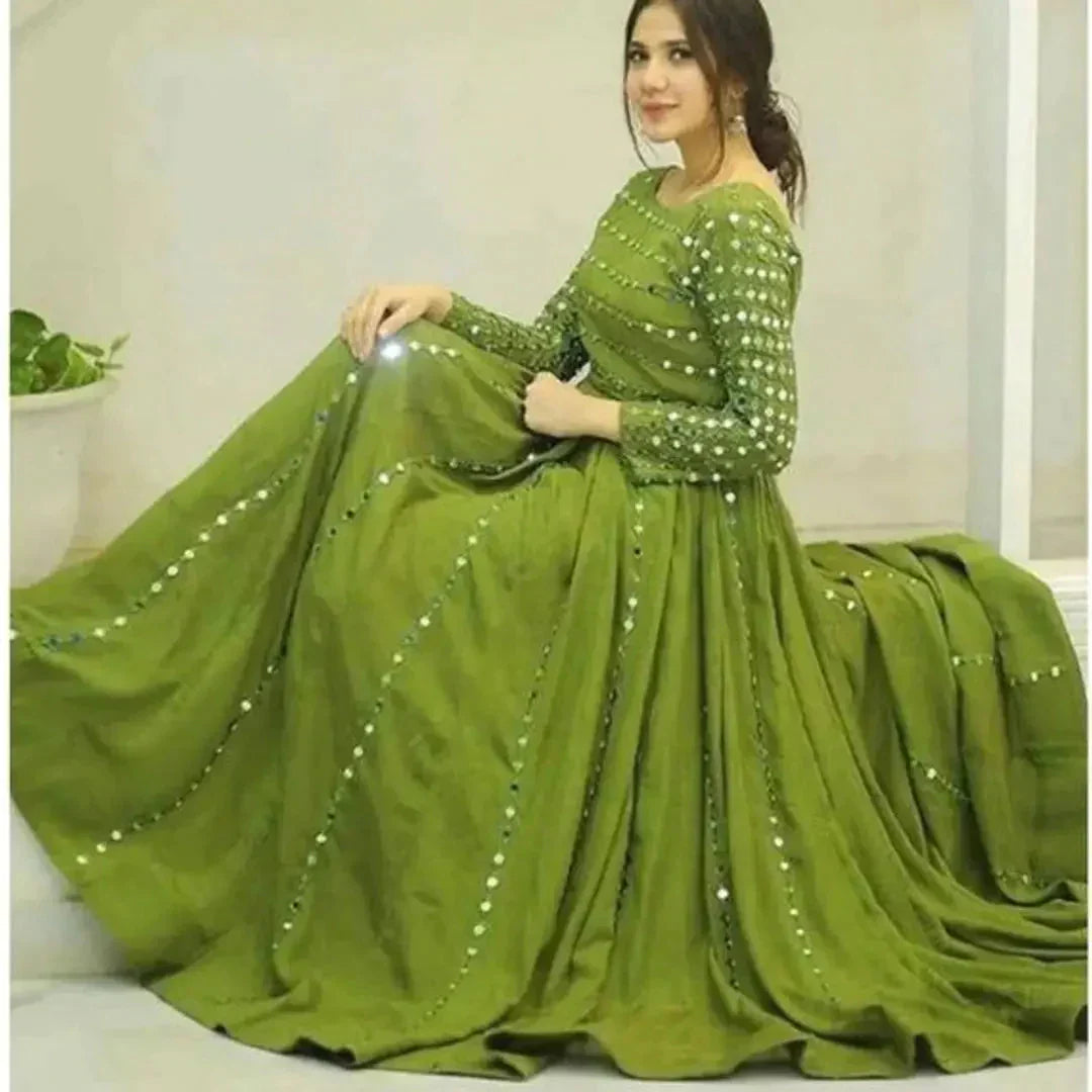 MIRROR .WORK GREEN GOWN simsim