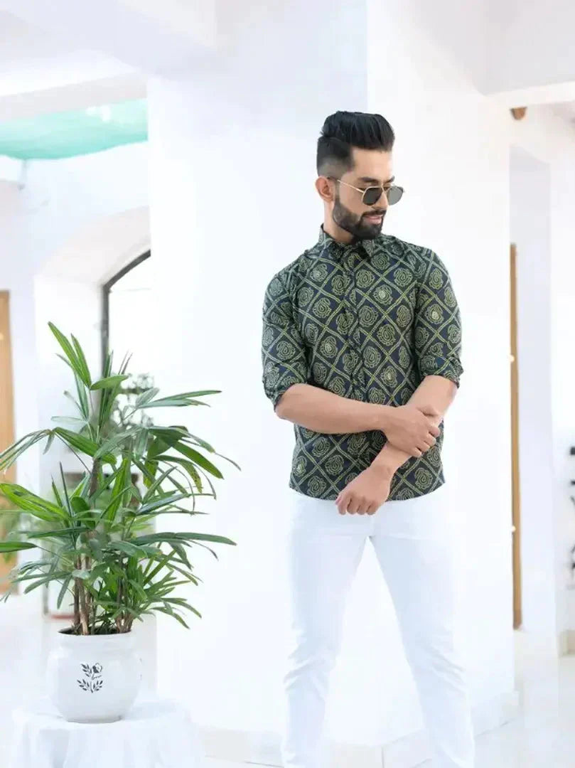 Mens casual printed shirt simsim