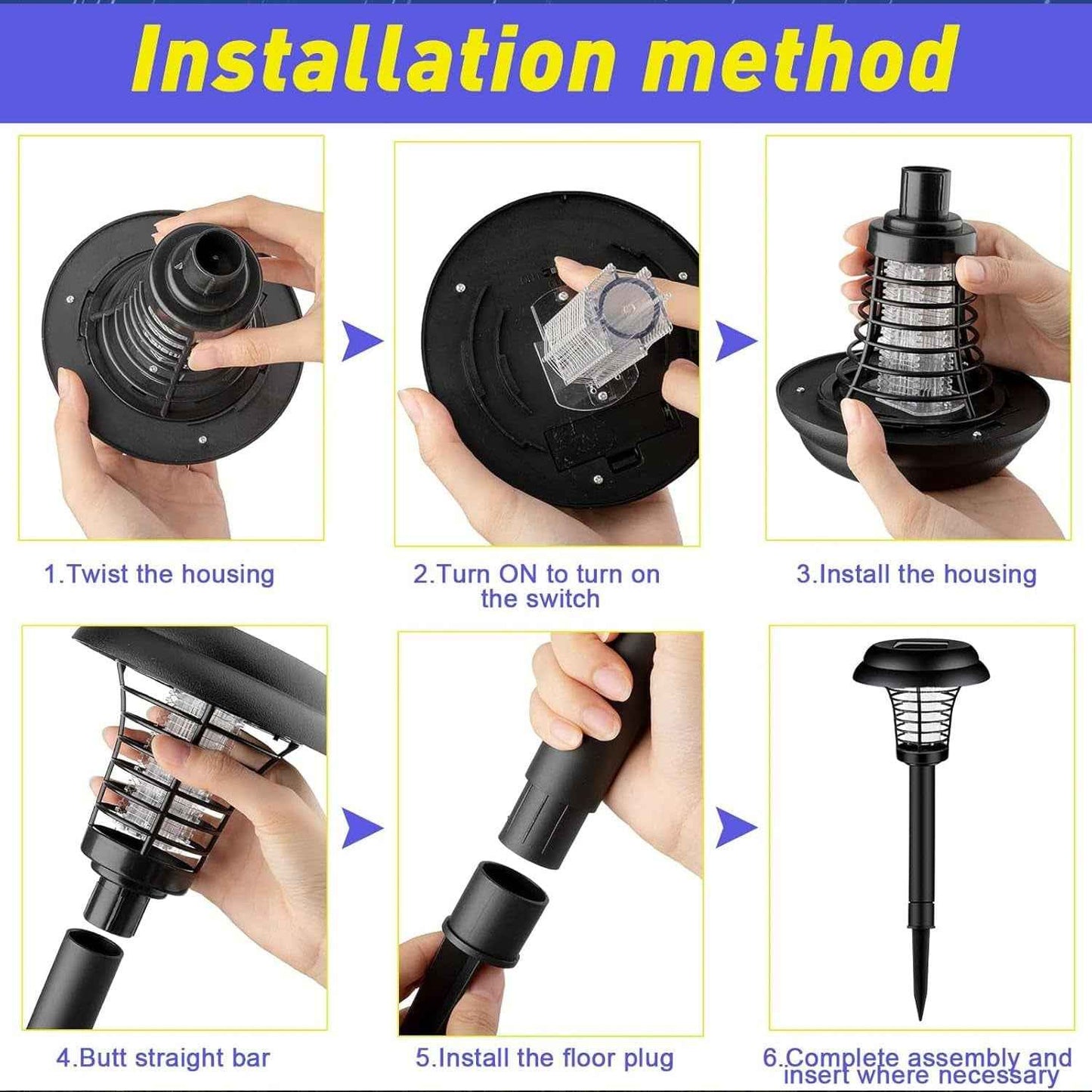 Solar Garden LED Bug Zapper Stake Light (1 Pc)