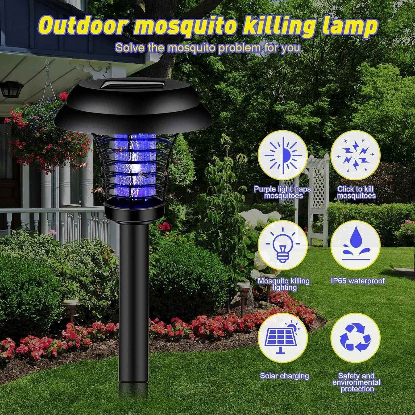 Solar Garden LED Bug Zapper Stake Light (1 Pc)