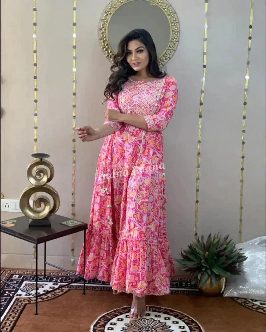 Pink Rayon Gown simsim