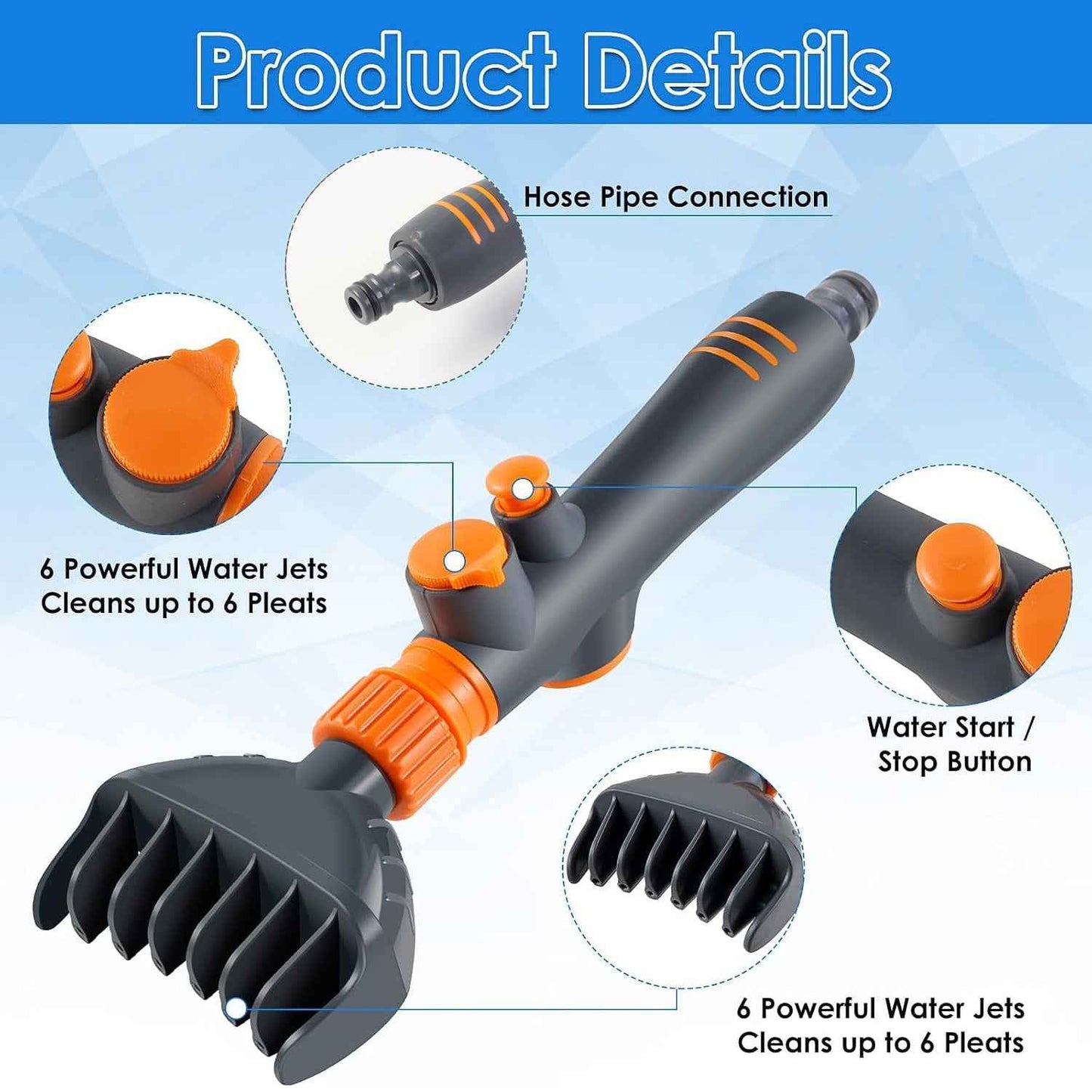 High-Pressure Pool Filter Cartridge Cleaner Nozzle (1 Pc)