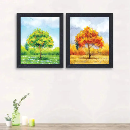 RANDOM (RP-1603 Multicolor Modern Art Paintings Set of 2 (12 inch X 14 Inch-2) 