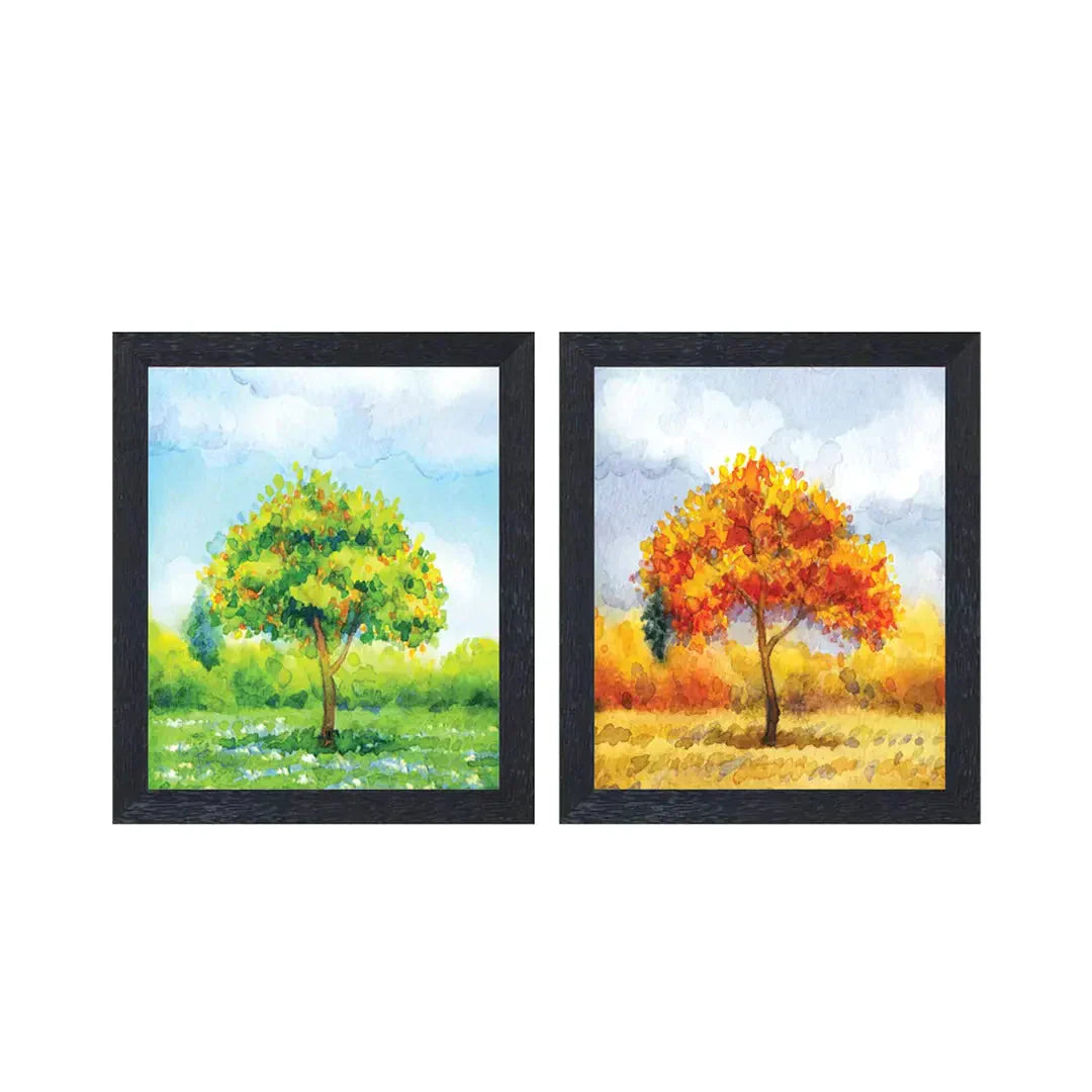 RANDOM (RP-1603 Multicolor Modern Art Paintings Set of 2 (12 inch X 14 Inch-2) 