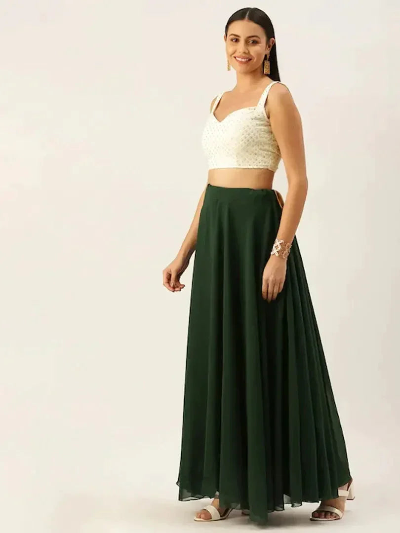 Ready To Wear Lehenga Choli Crafted with premium hues this green lehenga styled with a jacket 