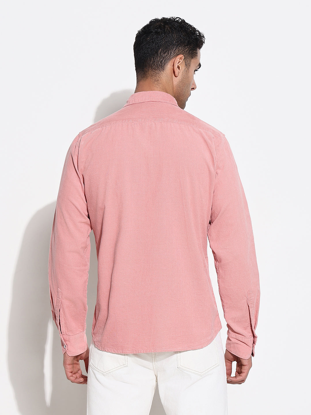 Men Pink Solid Slim Fit Shirt