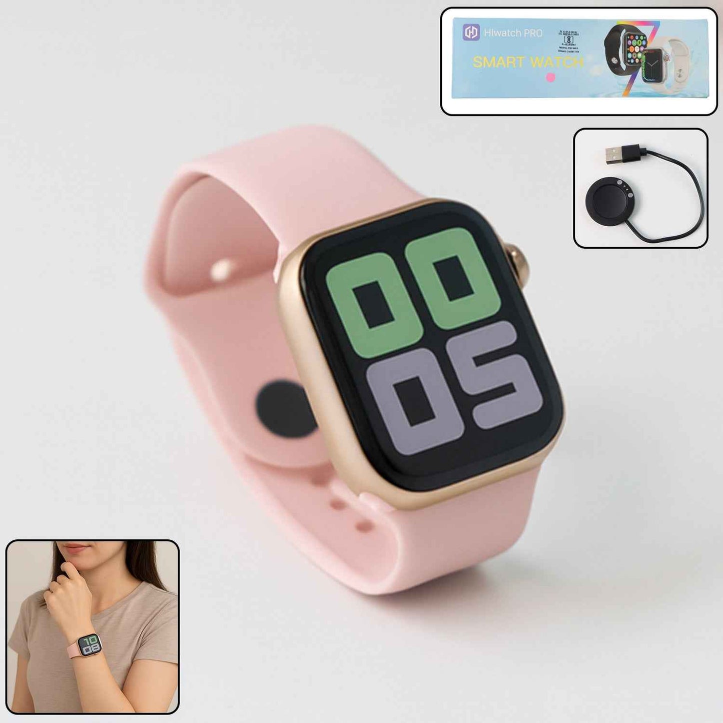 T700S Large Display Wireless Charging Smart watch (1 Pc)