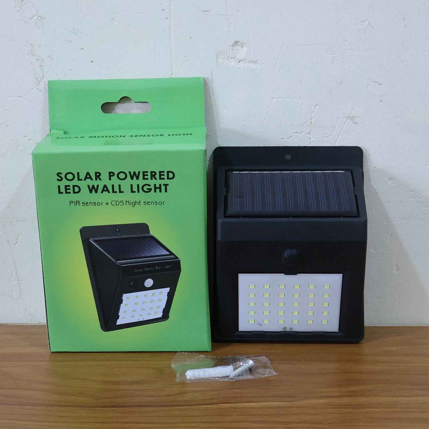 Solar Powered LED Wall Light - (1 Pc)