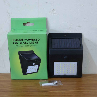 Solar Powered LED Wall Light - (1 Pc)