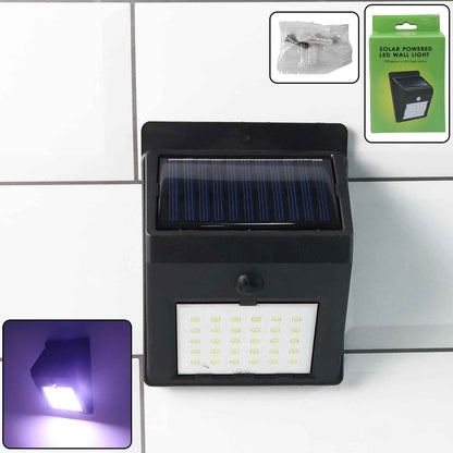Solar Powered LED Wall Light - (1 Pc)