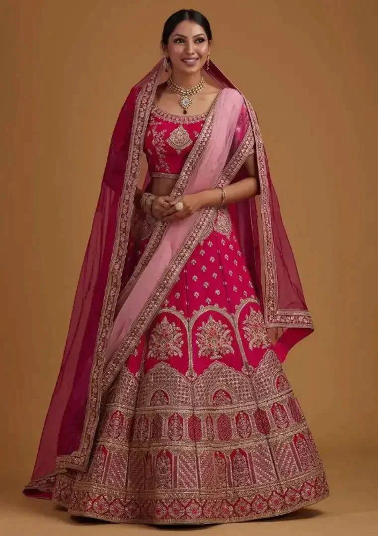 Stylish Fancy Satin Lehenga Choli Set For Women simsim