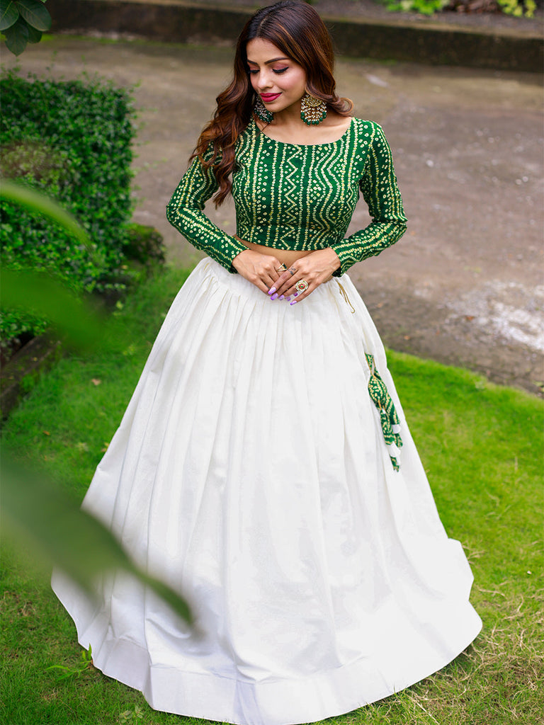 Stylish Green Rayon Lehenga Choli Set For Women simsim