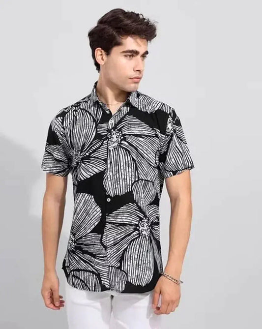 Trendy Men Cotton Printed Shirt Clothing Fabric simsim