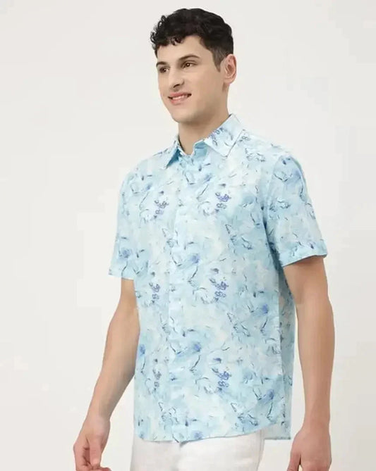 Trendy Men Cotton Printed Shirt Clothing Fabric simsim