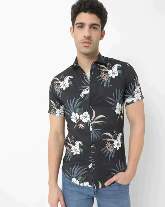 Trendy Men Cotton Printed Shirt Clothing Fabric simsim