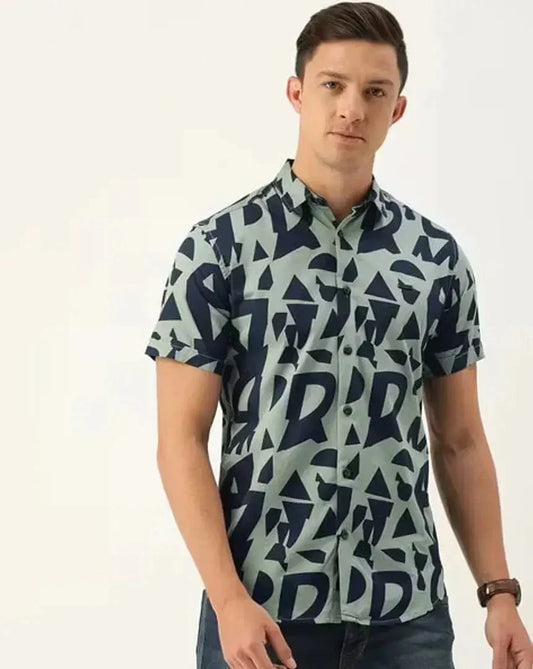 Trendy Men Cotton Printed Shirt Clothing Fabric simsim