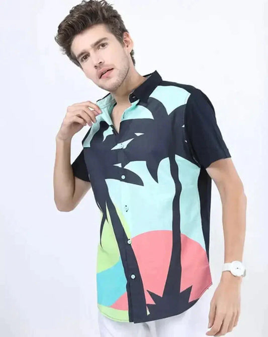 Trendy Men Cotton Printed Shirt Clothing Fabric simsim