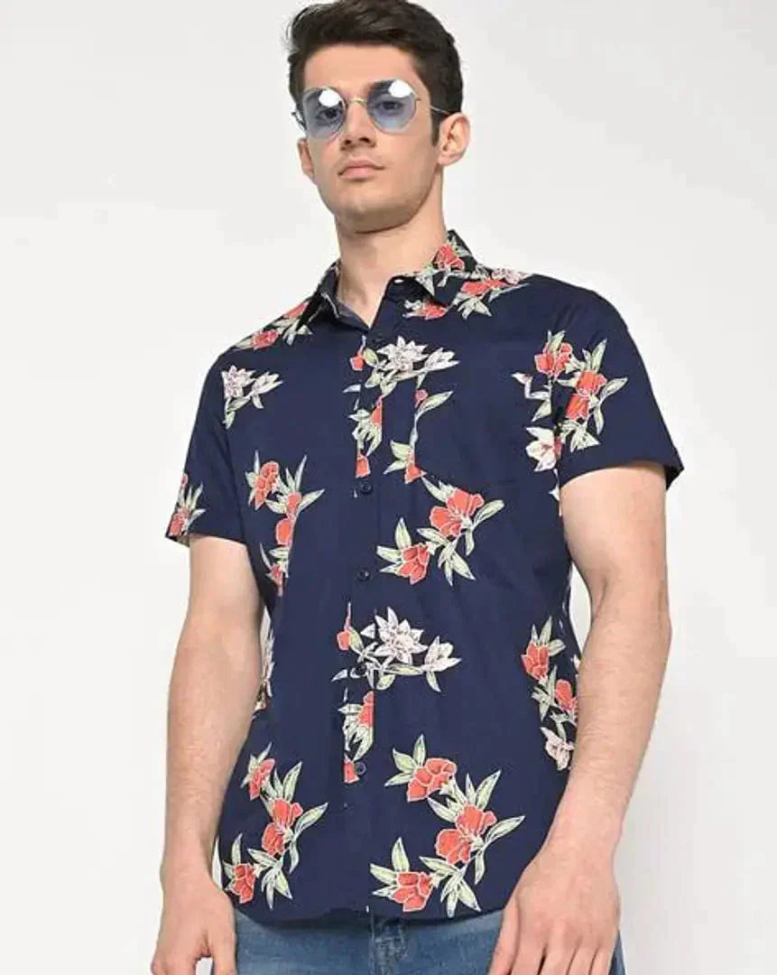 Trendy Men Cotton Printed Shirt Clothing Fabric simsim