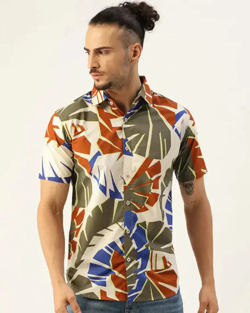 Trendy Men Cotton Printed Shirt Clothing Fabric simsim