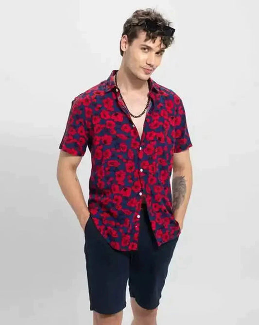 Trendy Men Cotton Printed Shirt Clothing Fabric simsim