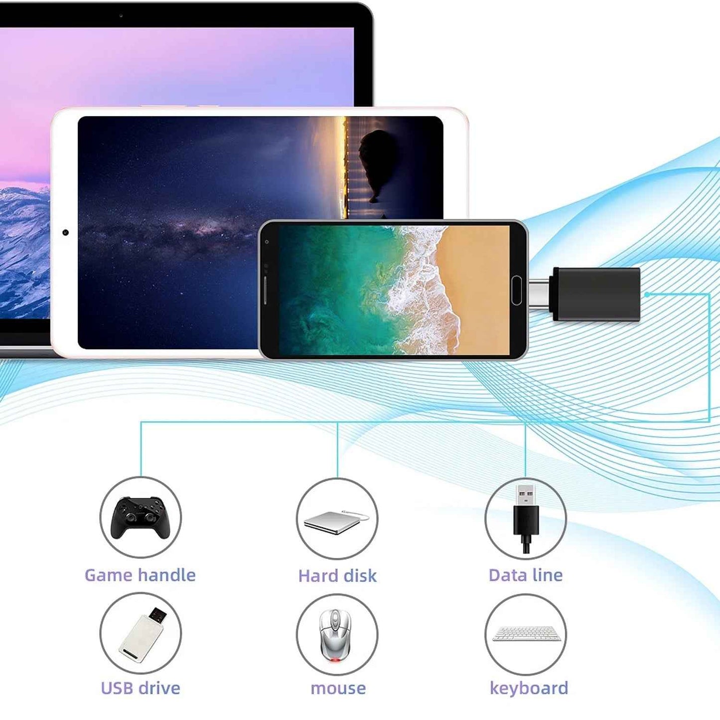 Type-C OTG Adapter pen drive - (1 Pc)