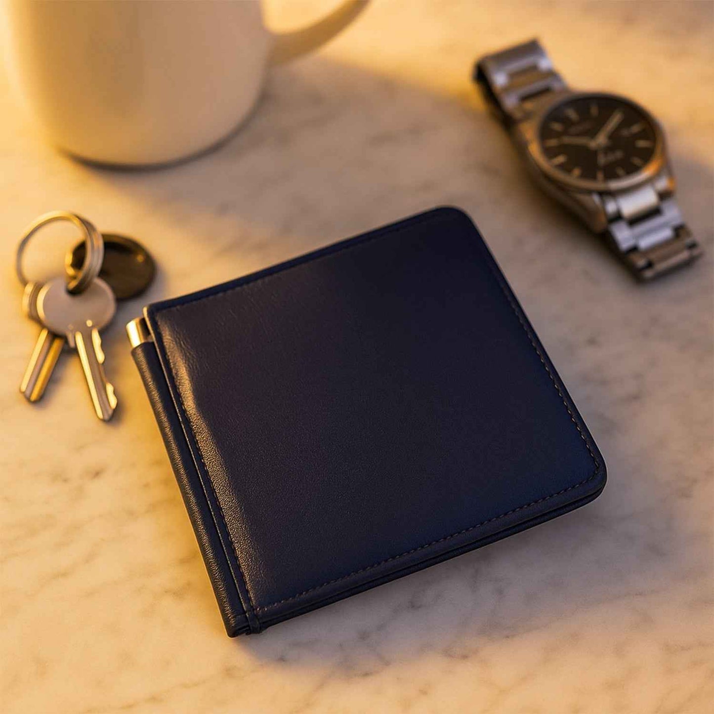 Premium Slim Bi-Fold Wallet for Men with Gift Box Packing