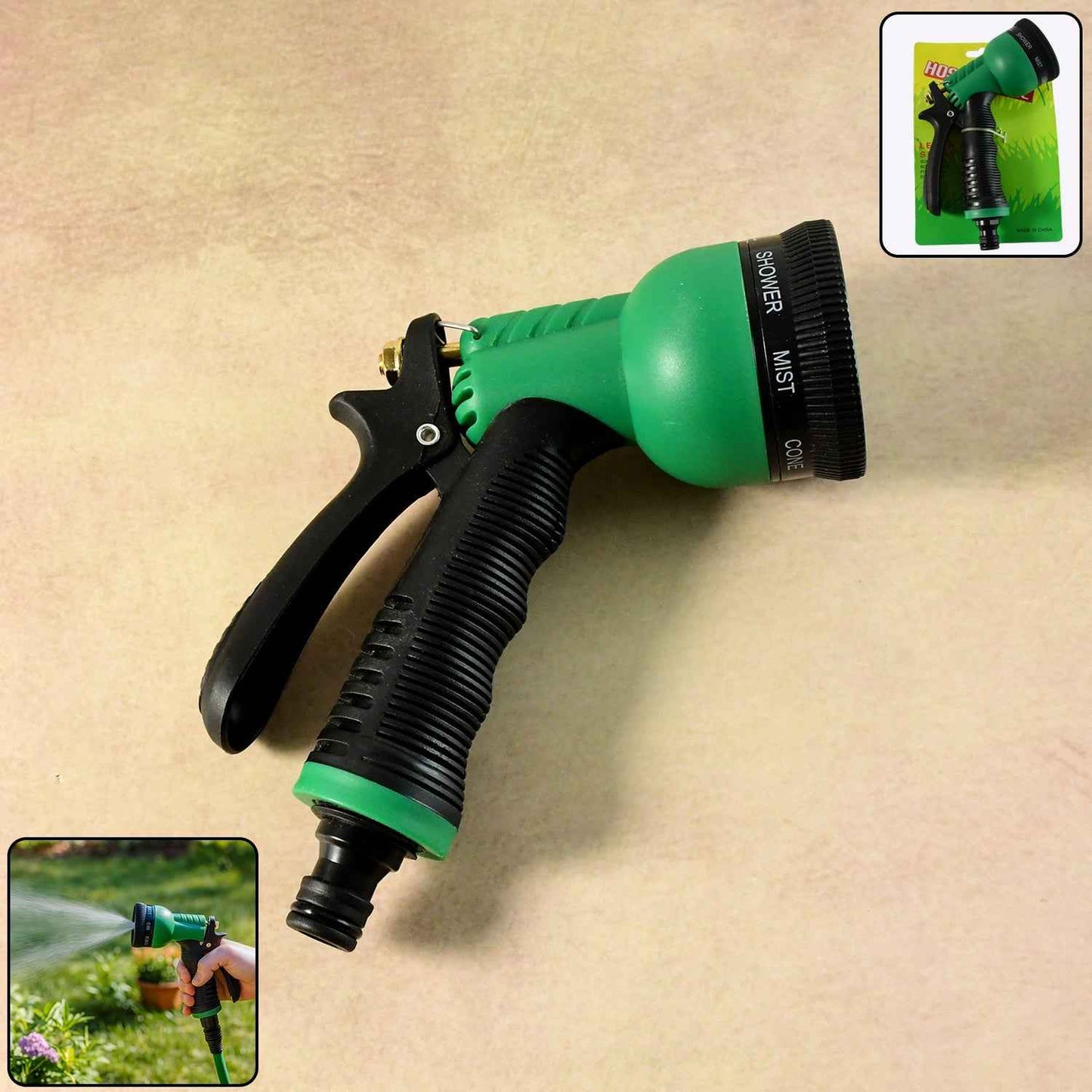 Multi-Pattern Garden Hose Spray Nozzle (1 Pc)