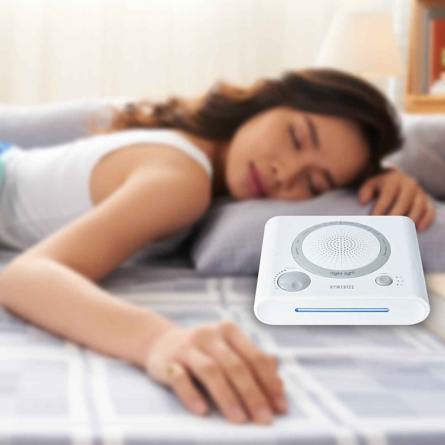 Sleep Therapy Sound Machine with 8 Soothing Sounds (Battery, Timer Option)