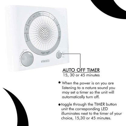 Sleep Therapy Sound Machine with 8 Soothing Sounds (Battery, Timer Option)