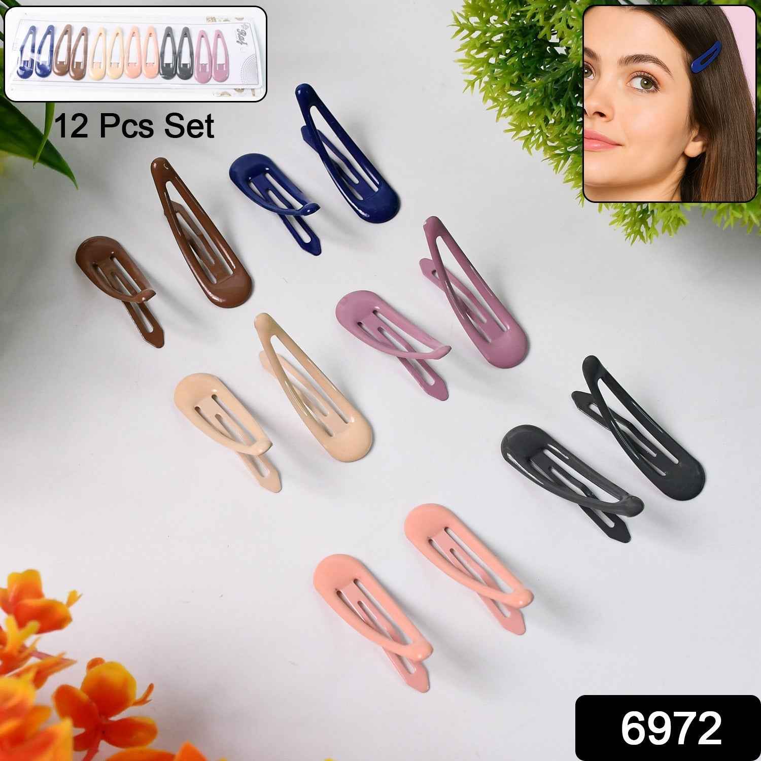 Metal Hair Clips Set (12 Pcs Set), Hair accessories