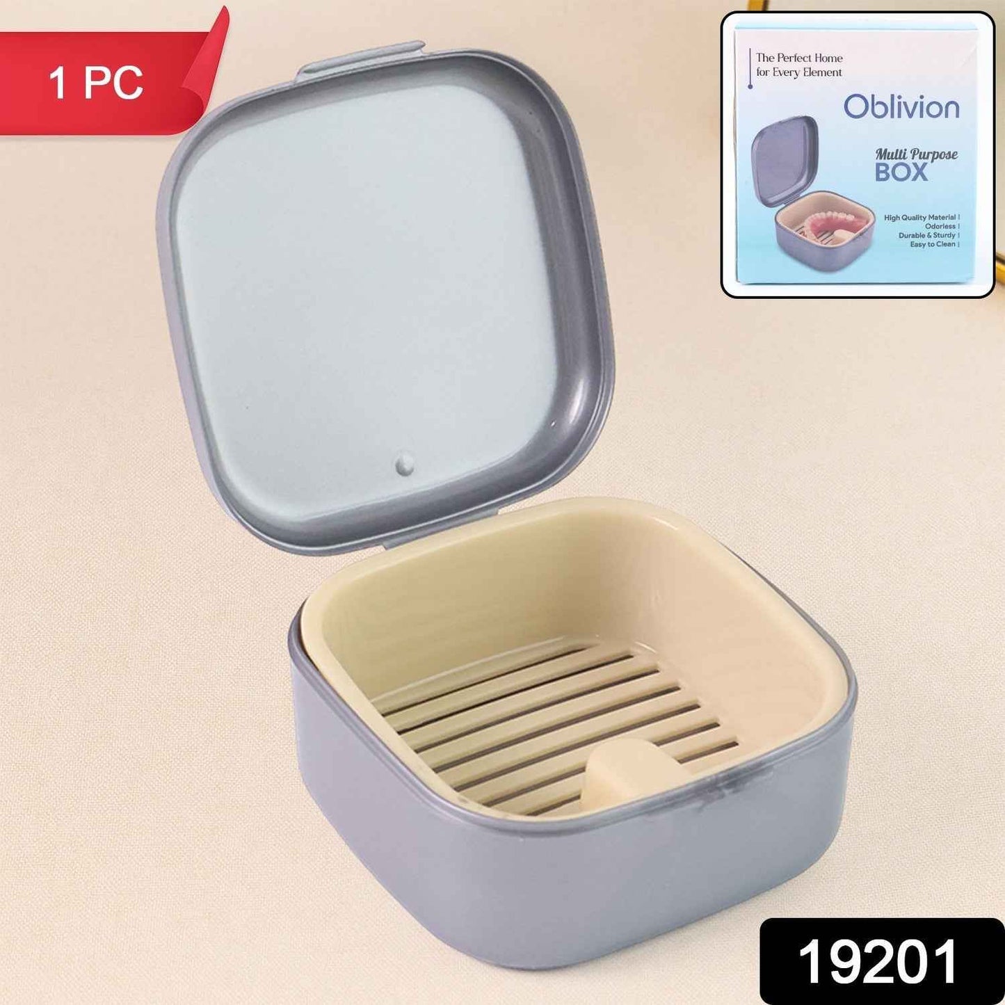 Oblivion Teeth Storage Box with Lid and Inner Tray (1 Pc)